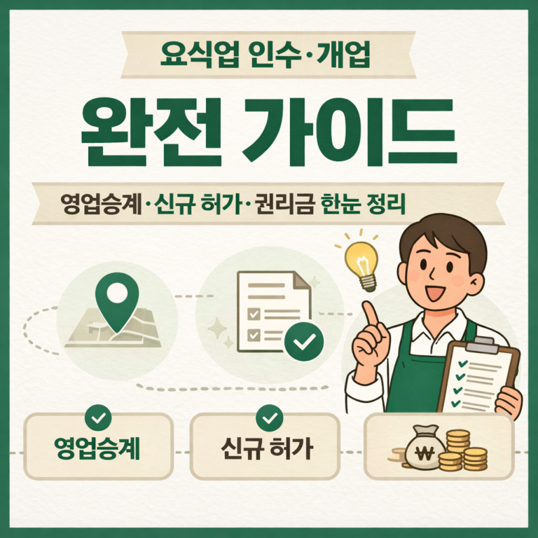 창업초보를 위한 요식업 영업승계 신규 허가 절차 가이드