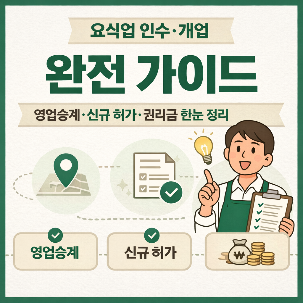 창업초보를 위한 요식업 영업승계 신규 허가 절차 가이드