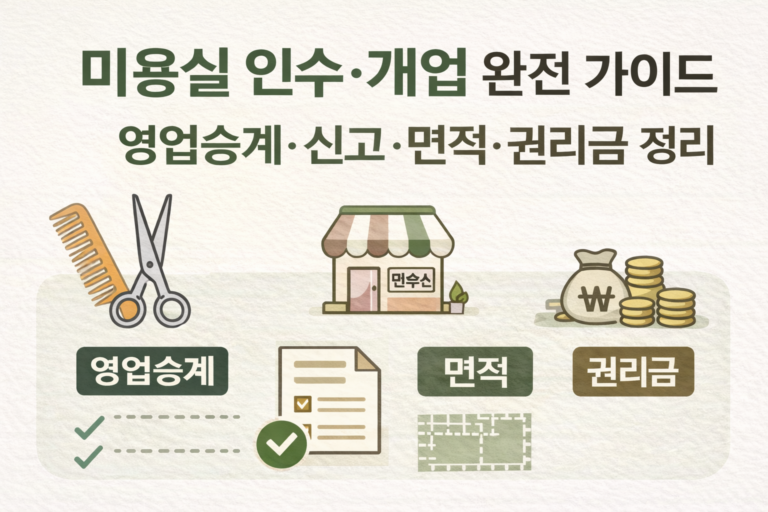 미용실 인수와 신규 개업의 차이점과 영업승계·신규 신고 구조 비교 정리