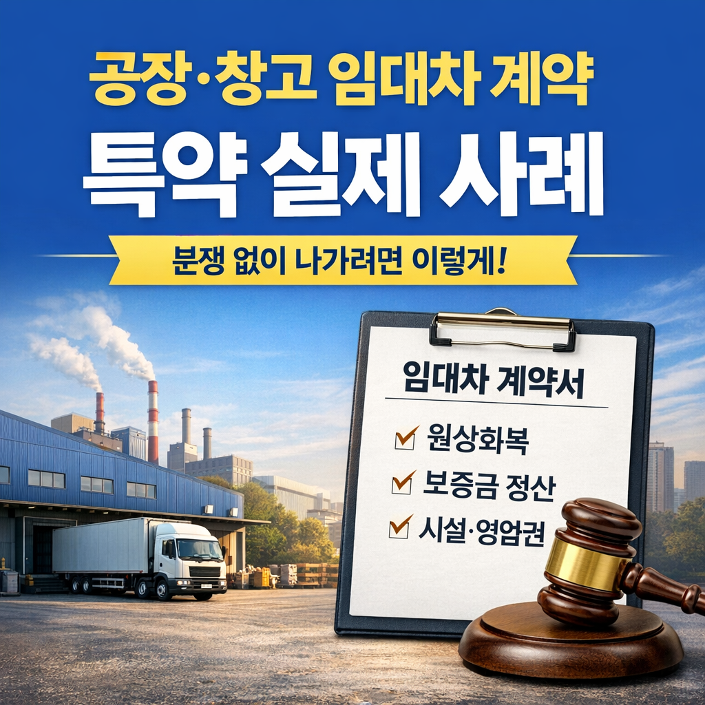 공장 창고 임대차 계약 특약 실제 사례 정리