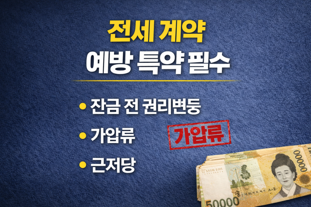 가압류 있는 집 계약 시 전세 임차인이 주의해야 할 권리변동과 예방 특약