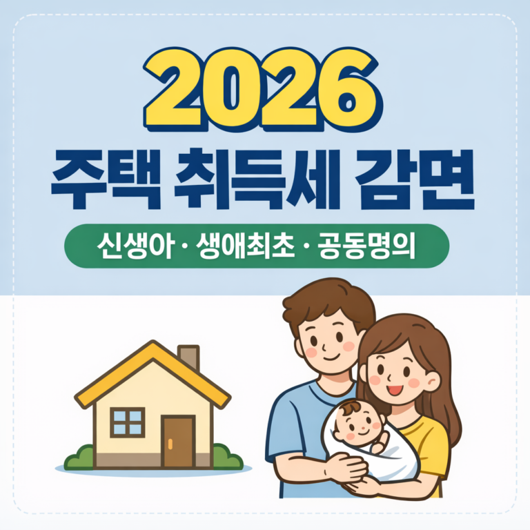 2026 생애최초 신생아 부부공동명의 취득세 감면 총정리